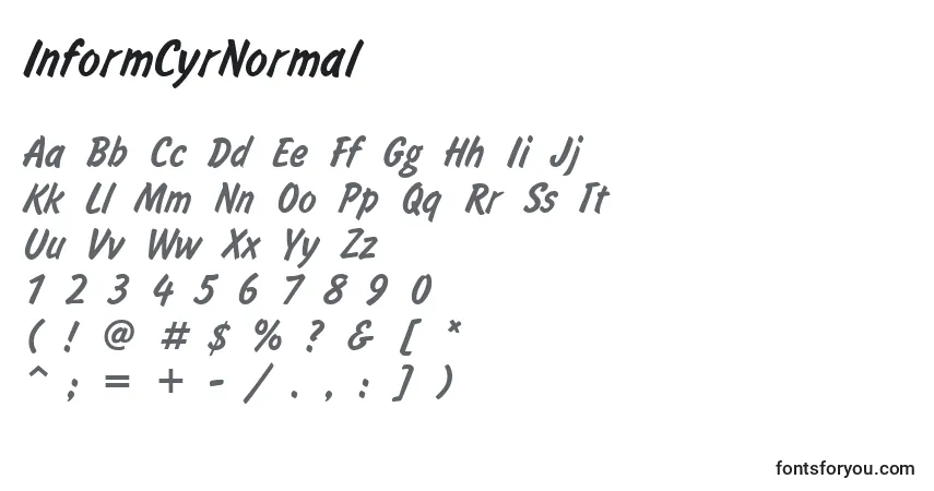 Fuente InformCyrNormal - alfabeto, números, caracteres especiales