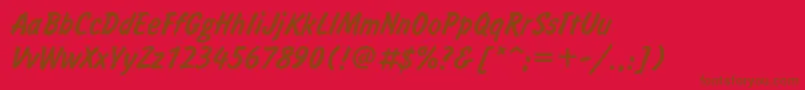 InformCyrNormal Font – Brown Fonts on Red Background