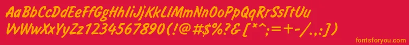 InformCyrNormal Font – Orange Fonts on Red Background