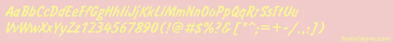 InformCyrNormal Font – Yellow Fonts on Pink Background