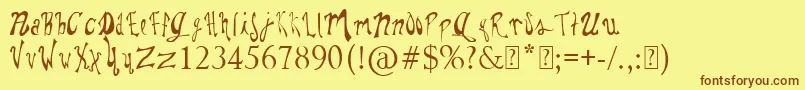 PaulsWhimsyFont Font – Brown Fonts on Yellow Background