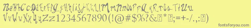 Шрифт PaulsWhimsyFont – серые шрифты на жёлтом фоне