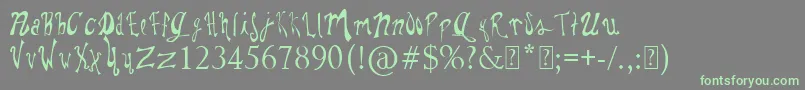 Шрифт PaulsWhimsyFont – зелёные шрифты на сером фоне