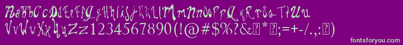 PaulsWhimsyFont Font – Green Fonts on Purple Background