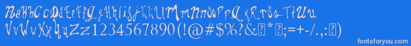 PaulsWhimsyFont Font – Pink Fonts on Blue Background