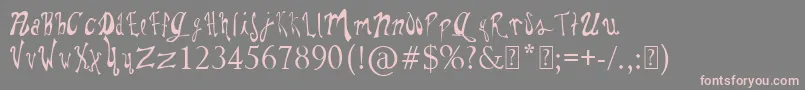 Шрифт PaulsWhimsyFont – розовые шрифты на сером фоне