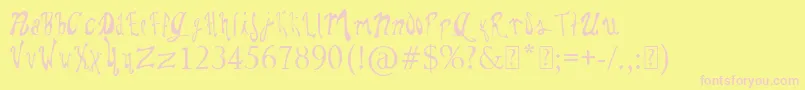 Шрифт PaulsWhimsyFont – розовые шрифты на жёлтом фоне