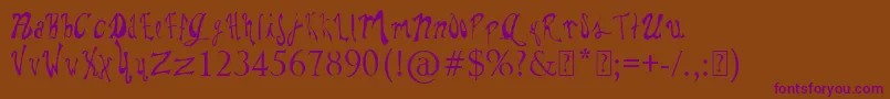 Шрифт PaulsWhimsyFont – фиолетовые шрифты на коричневом фоне