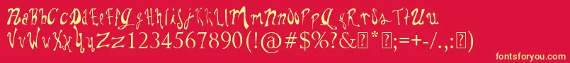 PaulsWhimsyFont Font – Yellow Fonts on Red Background