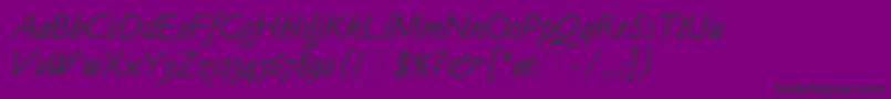ClaudeSansItalicPlain-Schriftart – Schwarze Schriften auf violettem Hintergrund