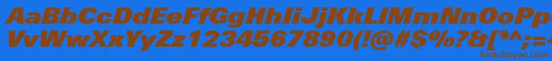 UniversNextProExtrablackItalic Font – Brown Fonts on Blue Background