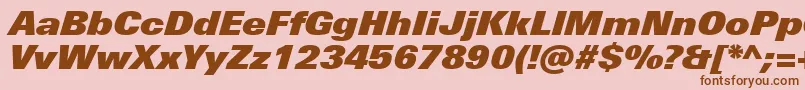 UniversNextProExtrablackItalic Font – Brown Fonts on Pink Background