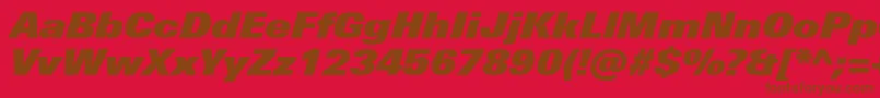 UniversNextProExtrablackItalic Font – Brown Fonts on Red Background