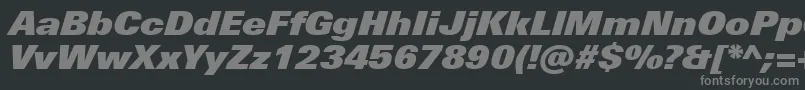 UniversNextProExtrablackItalic Font – Gray Fonts on Black Background