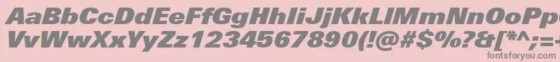 UniversNextProExtrablackItalic-Schriftart – Graue Schriften auf rosa Hintergrund