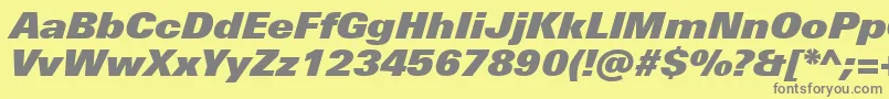 Подробнее о шрифте UniversNextProExtrablackItalic Шрифт UniversNextProExtrablackItalic – серые шрифты на жёлтом фоне