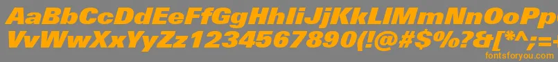 Шрифт UniversNextProExtrablackItalic – оранжевые шрифты на сером фоне
