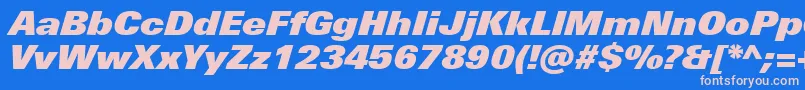 fuente UniversNextProExtrablackItalic – Fuentes Rosadas Sobre Fondo Azul