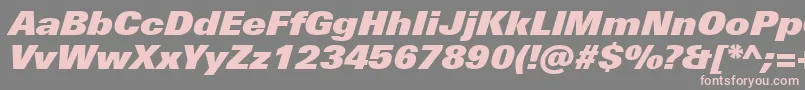 フォントUniversNextProExtrablackItalic – 灰色の背景にピンクのフォント