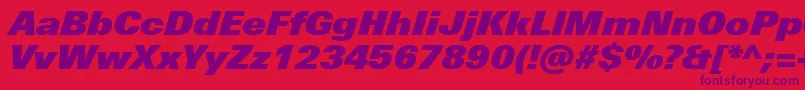 Lisätietoja UniversNextProExtrablackItalic-fontista UniversNextProExtrablackItalic-fontti – violetit fontit punaisella taustalla
