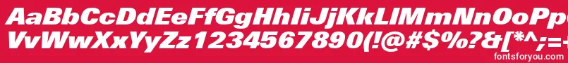 fuente UniversNextProExtrablackItalic – Fuentes Blancas Sobre Fondo Rojo