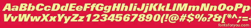 fuente UniversNextProExtrablackItalic – Fuentes Amarillas Sobre Fondo Rojo