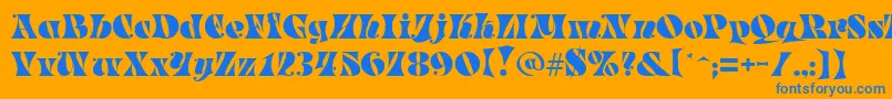 フォントParade – オレンジの背景に青い文字