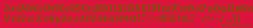 フォントParade – 赤い背景に茶色の文字