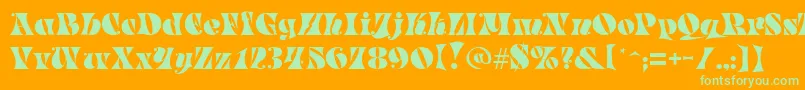 Parade Font – Green Fonts on Orange Background