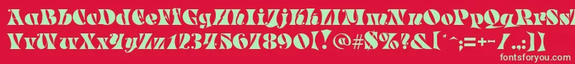 Parade Font – Green Fonts on Red Background