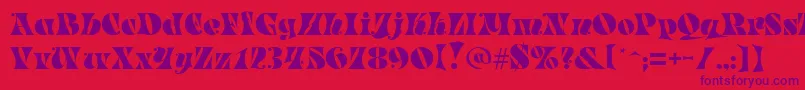 Parade Font – Purple Fonts on Red Background