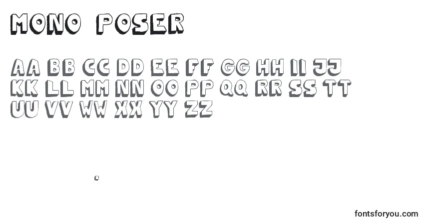 Czcionka Mono2poser – alfabet, cyfry, specjalne znaki