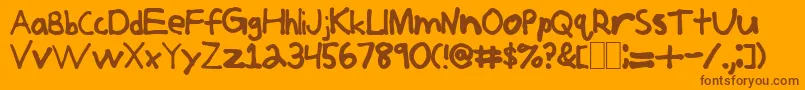 Fonte JerkoffNormal – fontes marrons em um fundo laranja