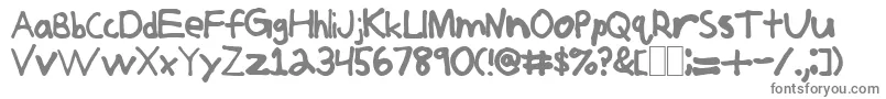 JerkoffNormal-fontti – harmaat kirjasimet valkoisella taustalla