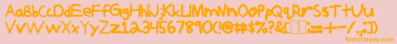 JerkoffNormal-Schriftart – Orangefarbene Schriften auf rosa Hintergrund