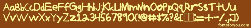 JerkoffNormal Font – Yellow Fonts on Brown Background
