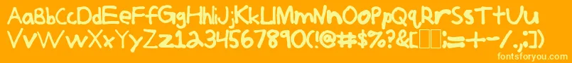 JerkoffNormal Font – Yellow Fonts on Orange Background