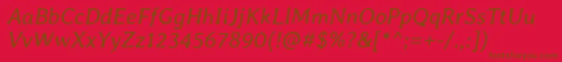 Police AverialibreItalic – polices brunes sur fond rouge