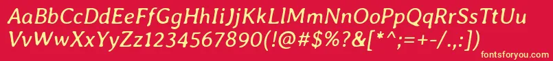 AverialibreItalic Font – Yellow Fonts on Red Background