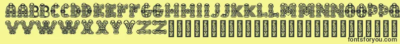 Police TlalocRegular – polices noires sur fond jaune