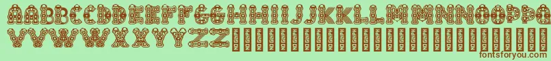 Czcionka TlalocRegular – brązowe czcionki na zielonym tle