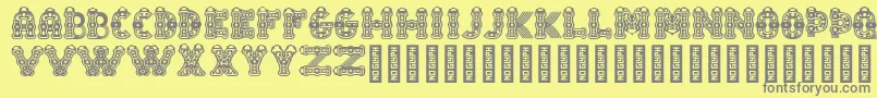Czcionka TlalocRegular – szare czcionki na żółtym tle