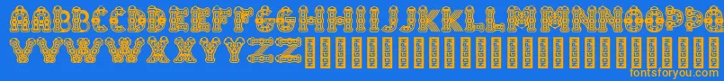 Police TlalocRegular – polices orange sur fond bleu