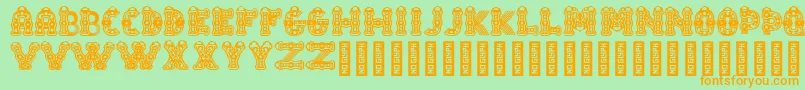 Шрифт TlalocRegular – оранжевые шрифты на зелёном фоне