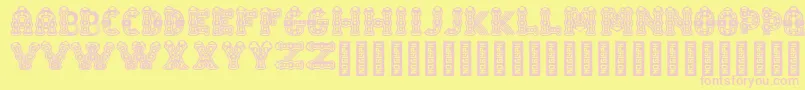 Police TlalocRegular – polices roses sur fond jaune