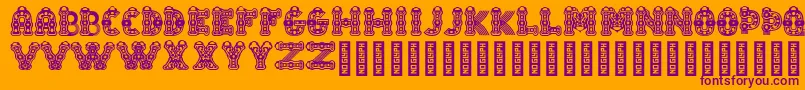 TlalocRegular Font – Purple Fonts on Orange Background