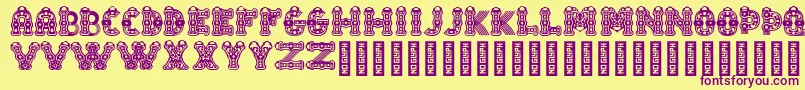 TlalocRegular Font – Purple Fonts on Yellow Background