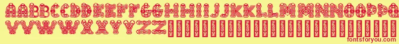 TlalocRegular Font – Red Fonts on Yellow Background