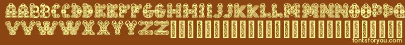 Więcej informacji o czcionce TlalocRegular Czcionka TlalocRegular – żółte czcionki na brązowym tle
