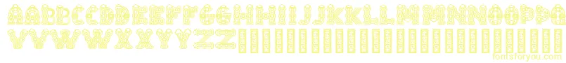 フォントTlalocRegular – 白い背景に黄色の文字